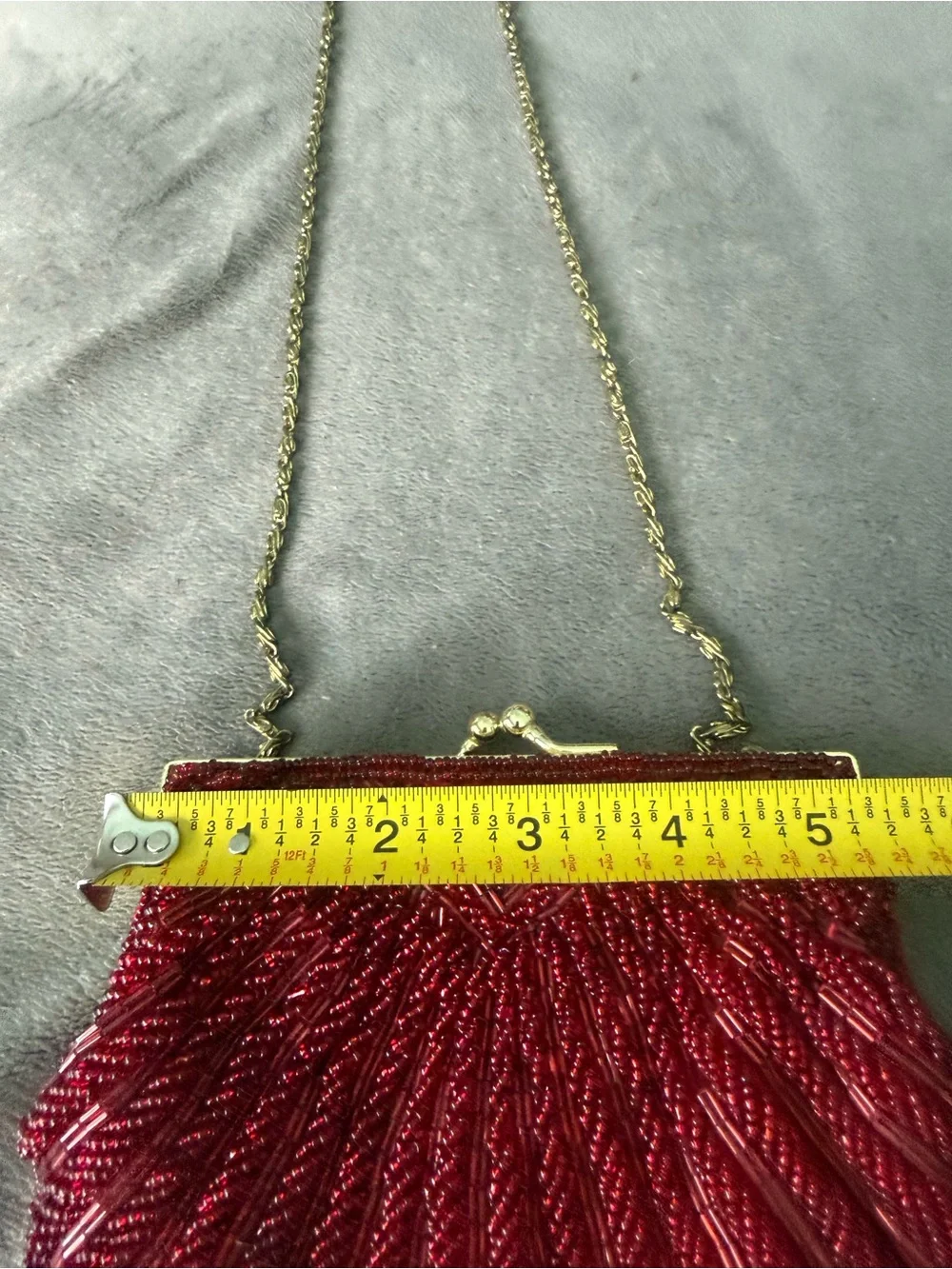 Vtg burgundy clamshell seashell mermaid cocktail clutch bag
